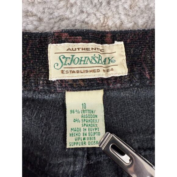 VTG ST Johns Bay Sz 10 Corduroy Paisley Floral Jeans Black Straight Leg Pants - Picture 9 of 11